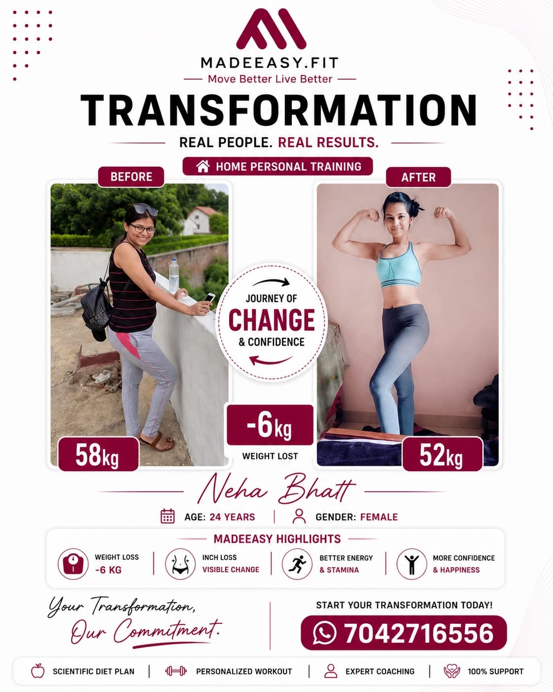 Neha Bhatt MadeEasy transformation result
